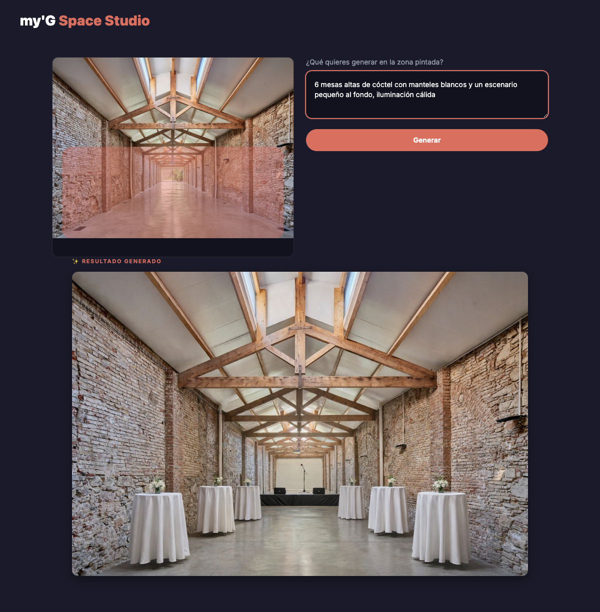 my'G Space Studio — resultado generado